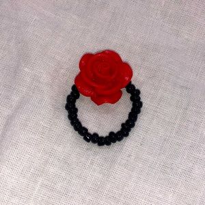 2 for $30 Elastic Beaded Rose Ring